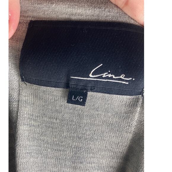 Line Silk Cashmere Lightweight Knit Gray Sweater ~ Minimalist Perfection ~ Sz L - Picture 6 of 7